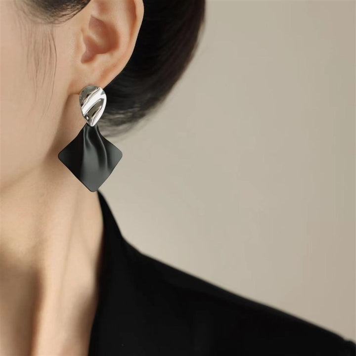 Black Diamond Minimalist Earrings