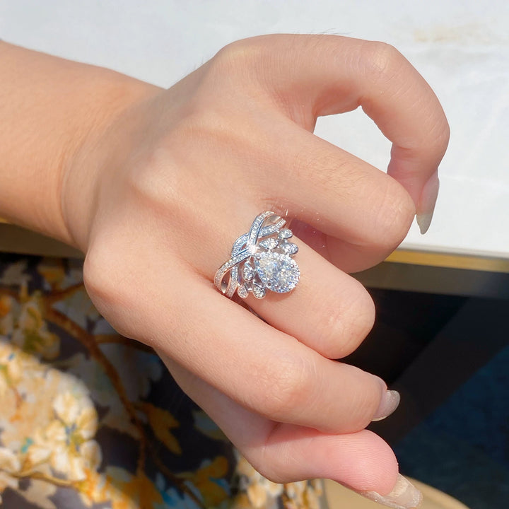 Teardrop Crown Moissanite Ring