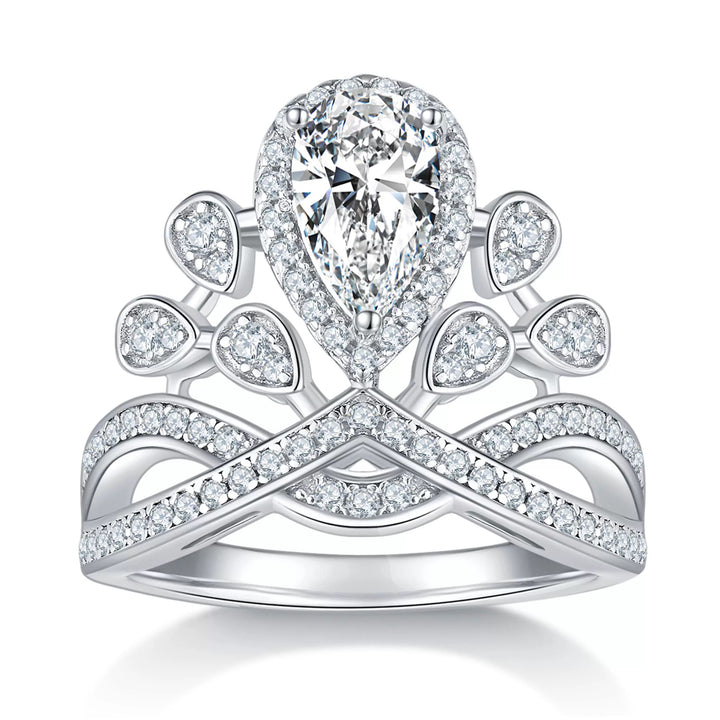 Teardrop Crown Moissanite Ring