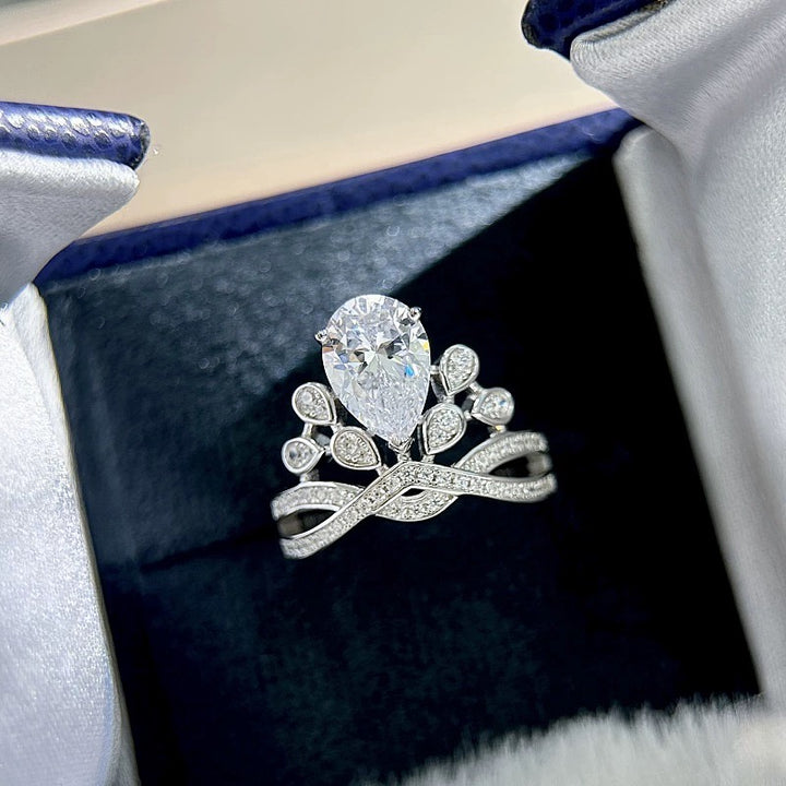 Teardrop Crown Moissanite Ring