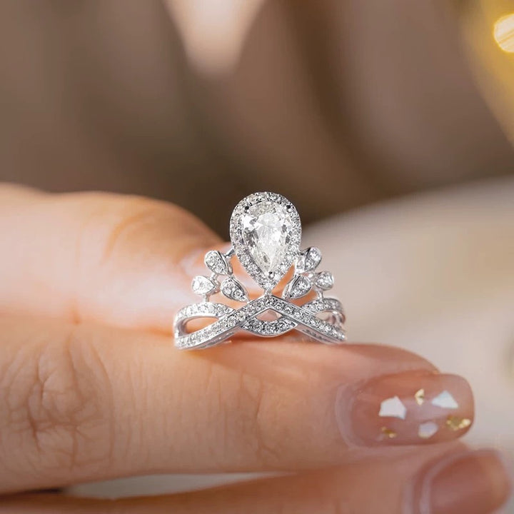 Teardrop Crown Moissanite Ring