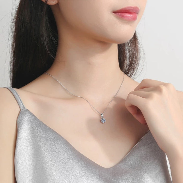 Classic Solitaire Moissanite Pendant Necklace