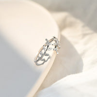 Sterling Silver Crystal Vine Ring
