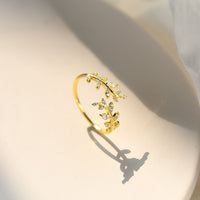 Sterling Silver Crystal Vine Ring