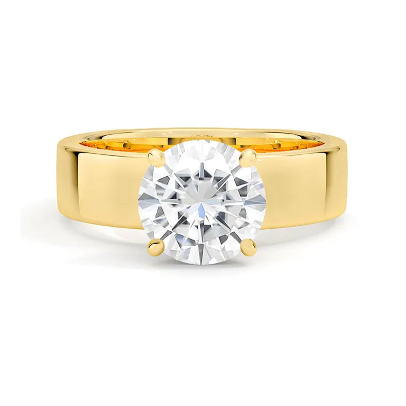 Widened Solitaire Moissanite Engagement Ring