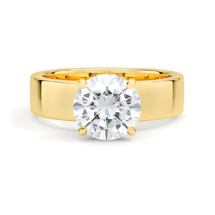 Widened Solitaire Moissanite Engagement Ring