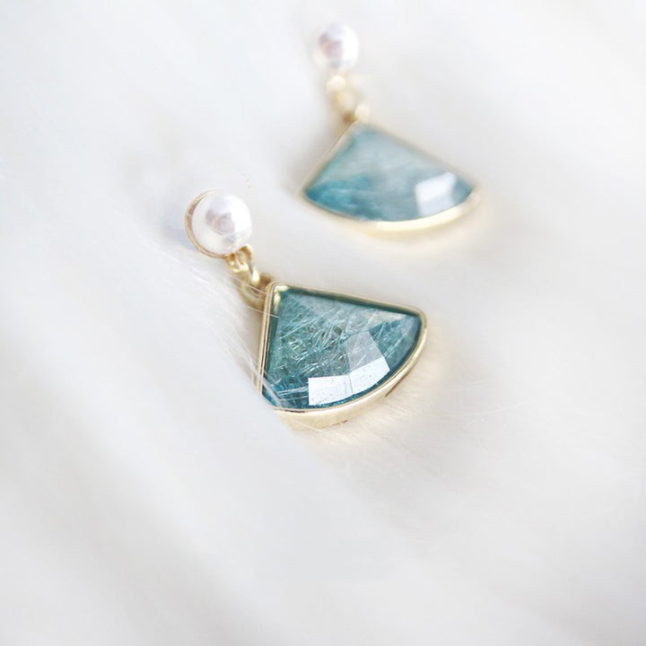 Vintage Ice Crystal Blue Pearl Earrings