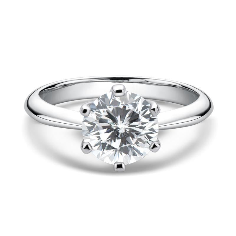 Classic 6-Prong Solitaire Moissanite Engagement Ring
