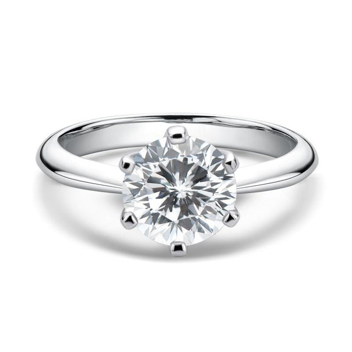Classic 6-Prong Solitaire Moissanite Engagement Ring