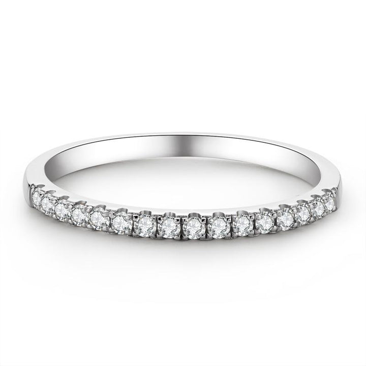 Classic Micro Pavé Half-Eternity Moissanite Band