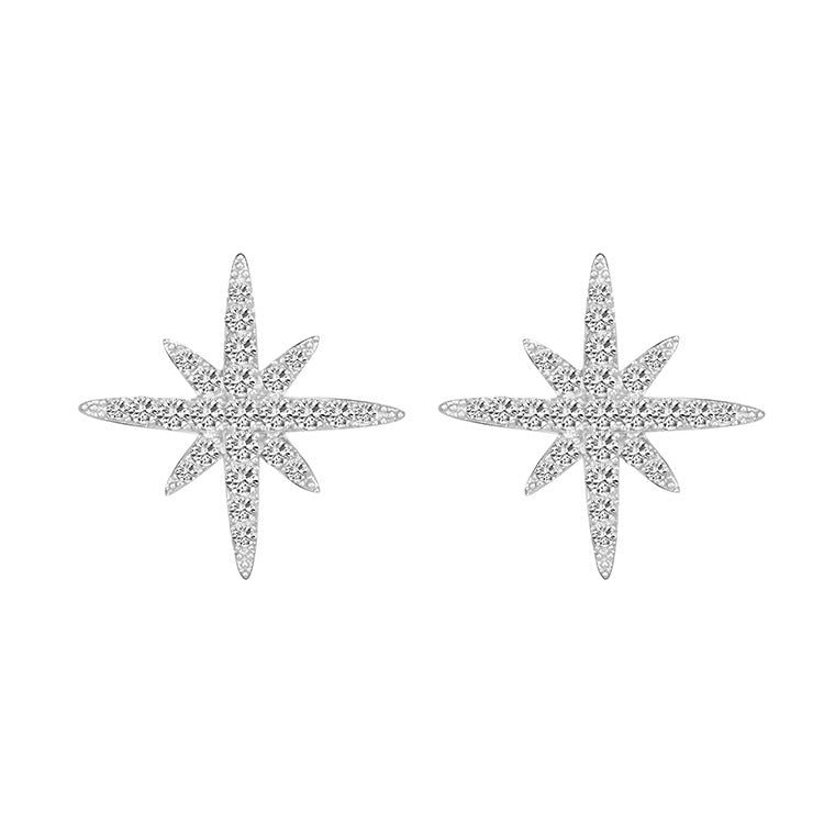 North Star Pavé Moissanite Stud Earrings