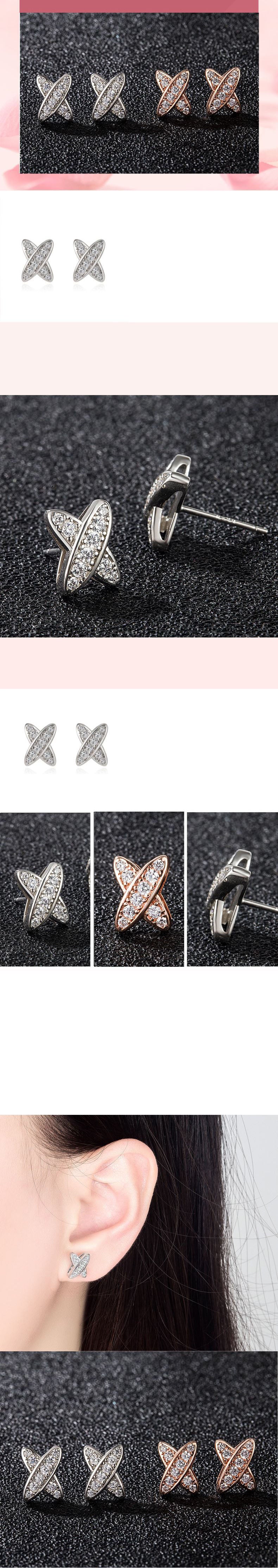 Crisscross Pavé Moissanite Stud Earrings