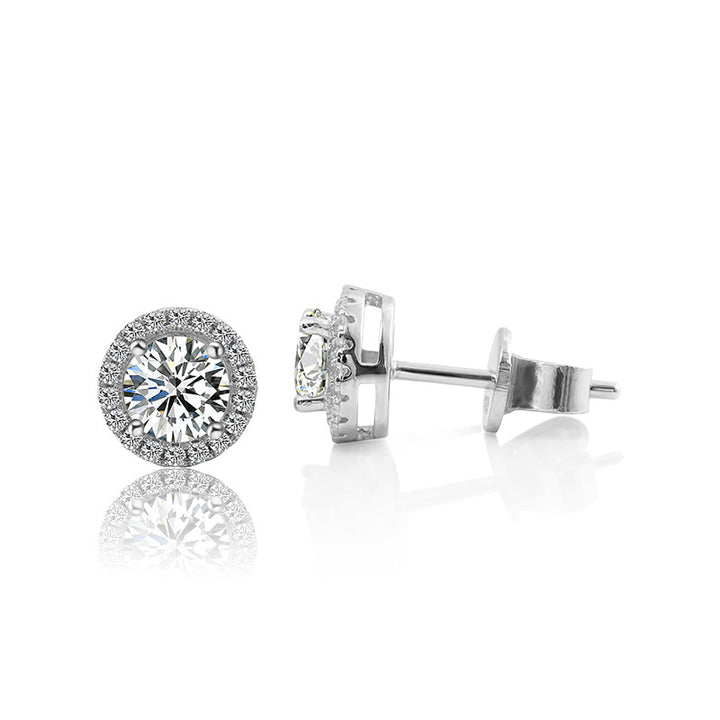 Halo Glow Moissanite Stud Earrings