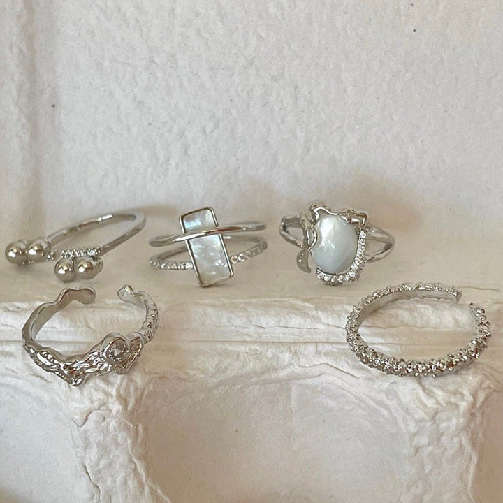 Silver Simple Unique Adjustable Ring