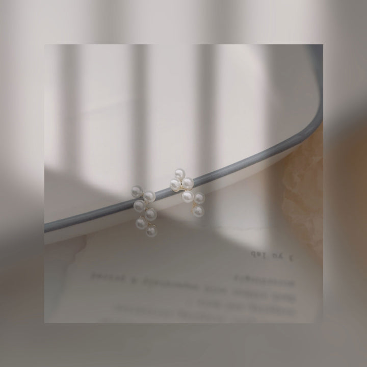 French Sterling Silver Pearl Earrings