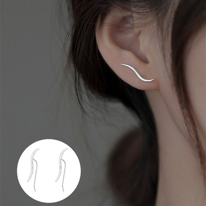 Sterling Silver Simple Streamlined Earrings