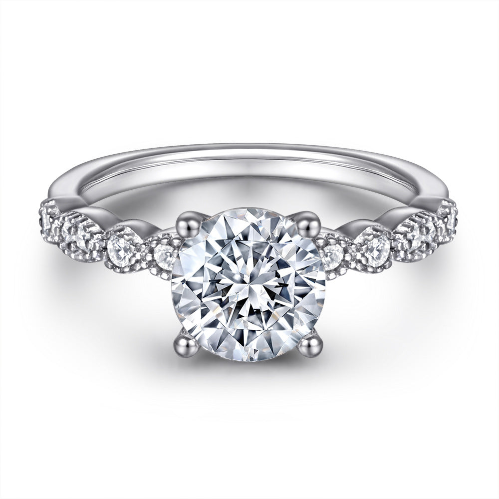 Celeste Bubble-Band Moissanite Solitaire Ring