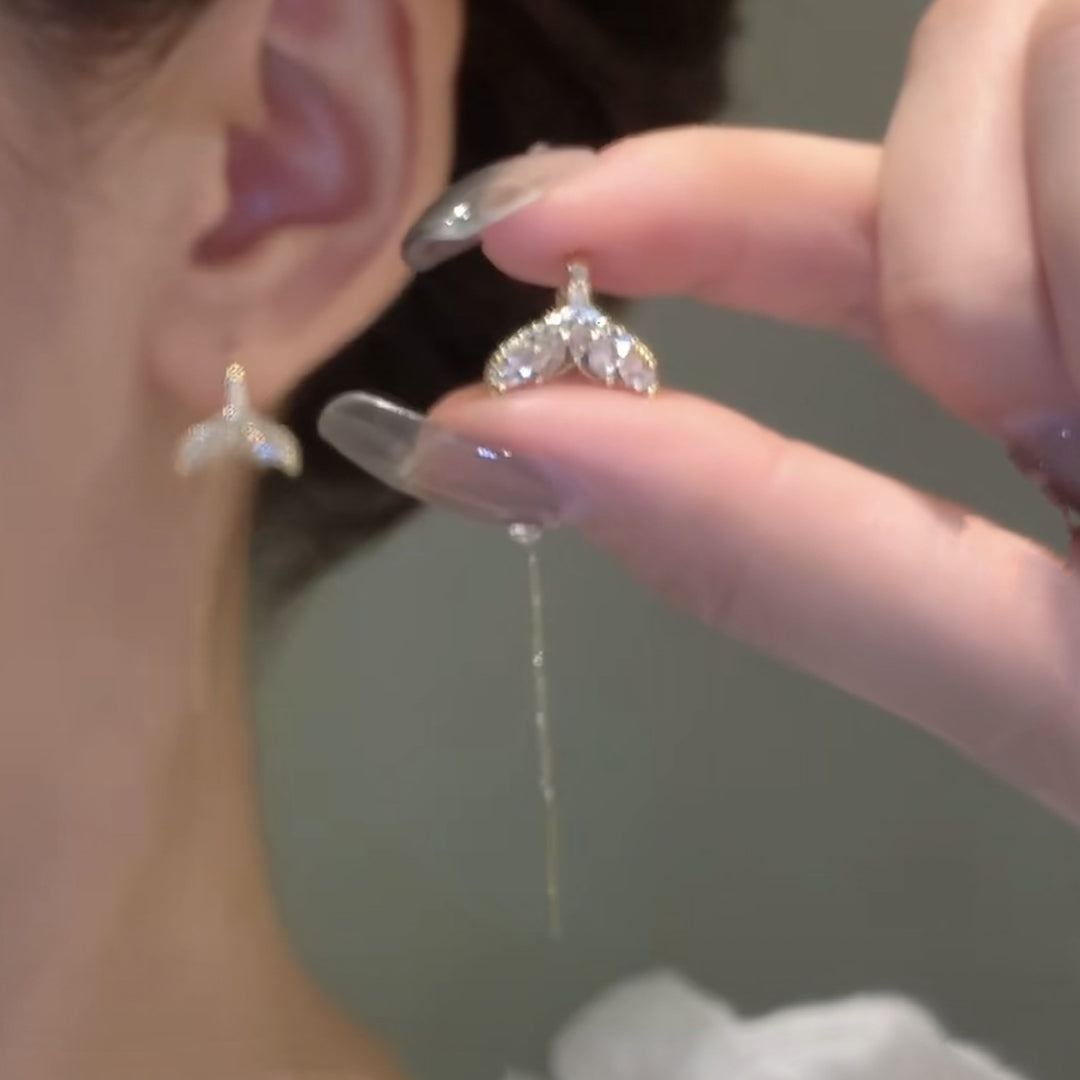 Zirconia Mermaid Tail Earrings