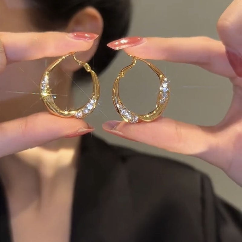 Flip Zirconia Hoop Earrings