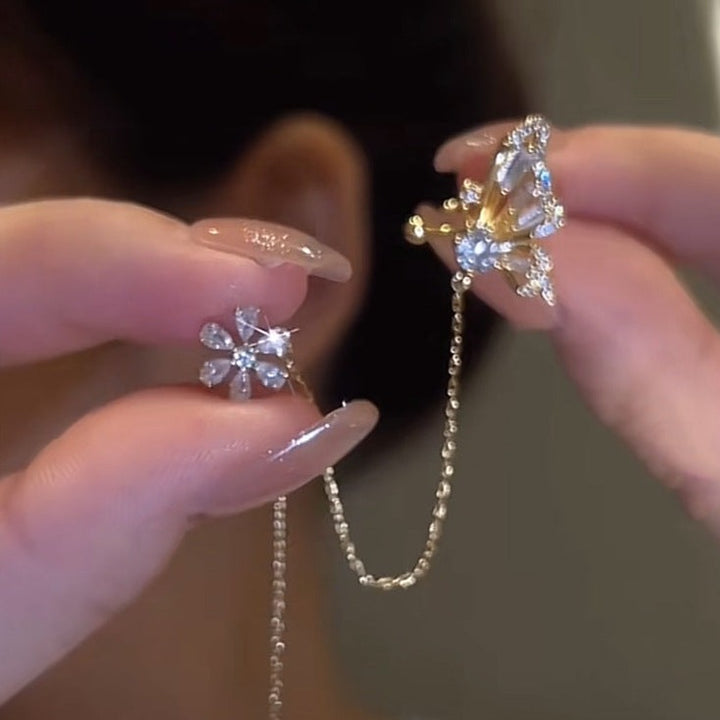 Spring Butterfly Zirconia Ear Cuffs