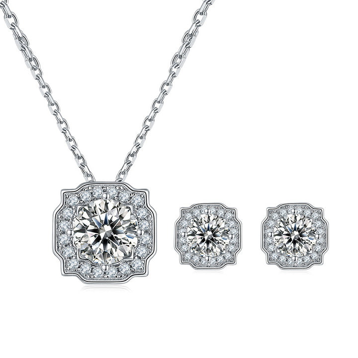 Ornate Square-Frame Moissanite Necklace