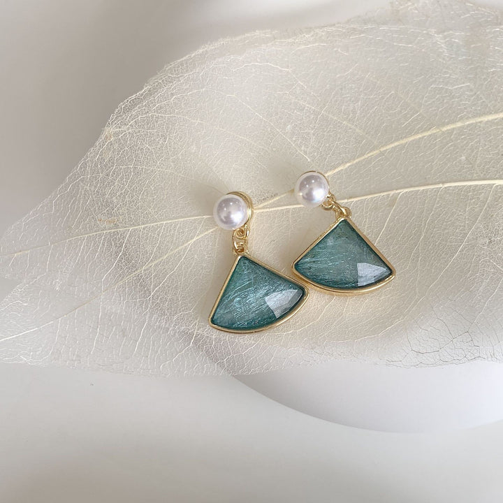 Vintage Ice Crystal Blue Pearl Earrings