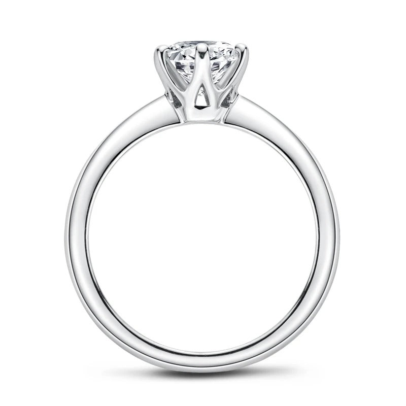 Classic 6-Prong Solitaire Moissanite Engagement Ring