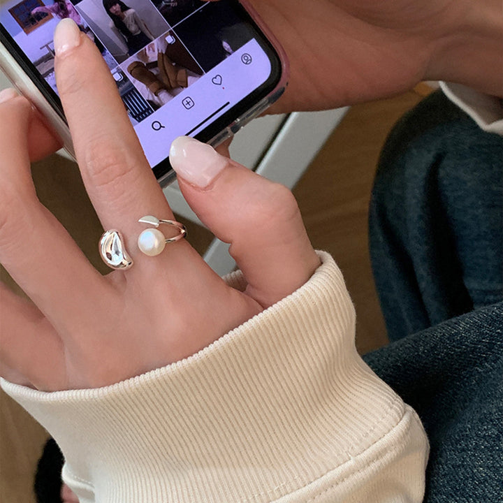 Pearl Beanie Adjustable Ring