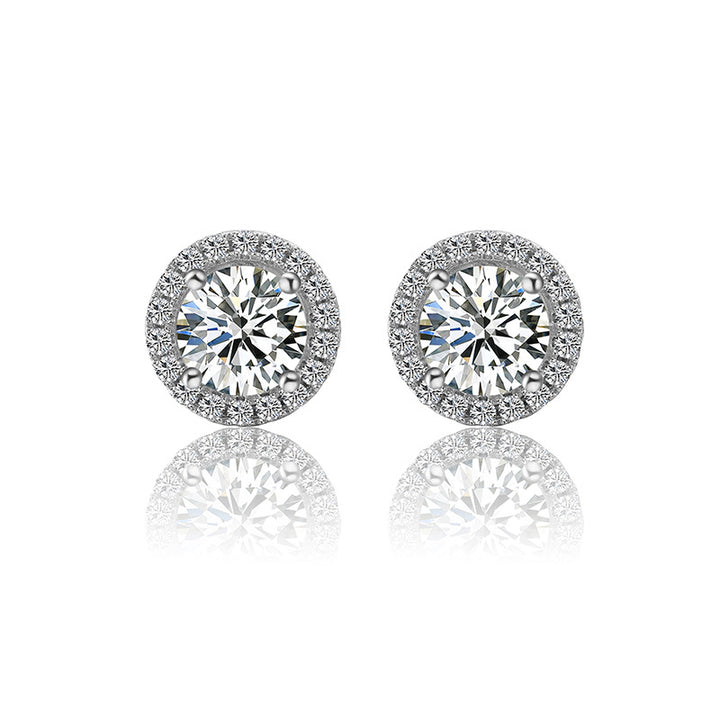 Halo Glow Moissanite Stud Earrings
