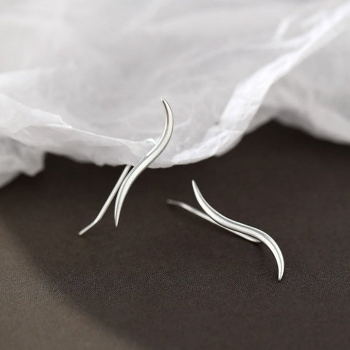 Sterling Silver Simple Streamlined Earrings