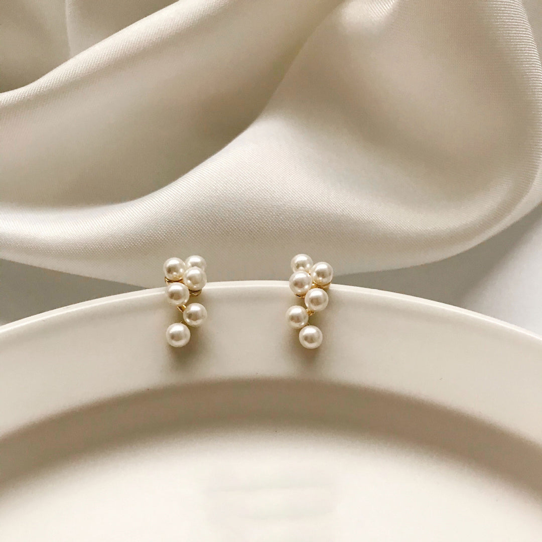 French Sterling Silver Pearl Earrings