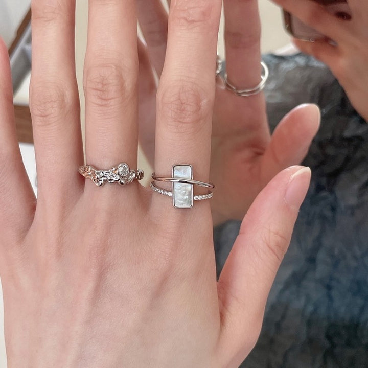 Silver Simple Unique Adjustable Ring