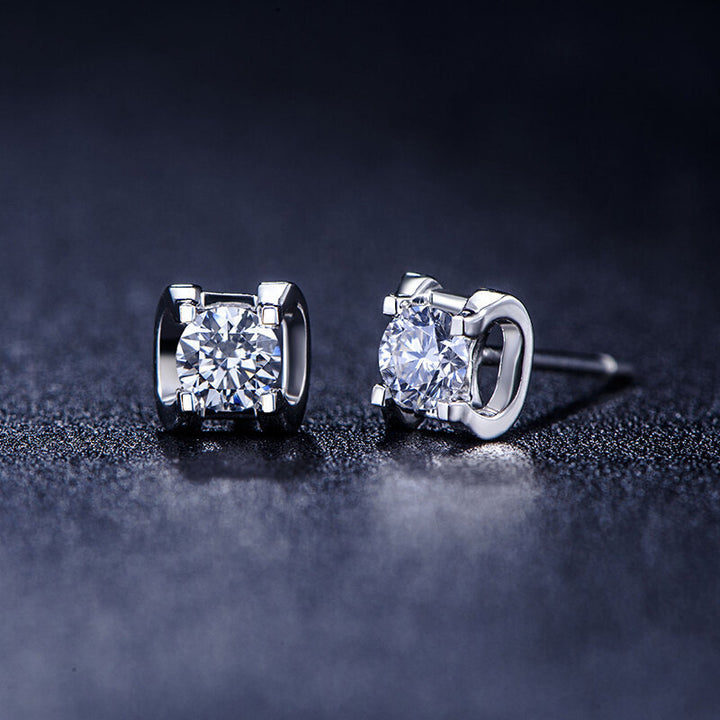 Classic Four-Prong Moissanite Stud Earrings