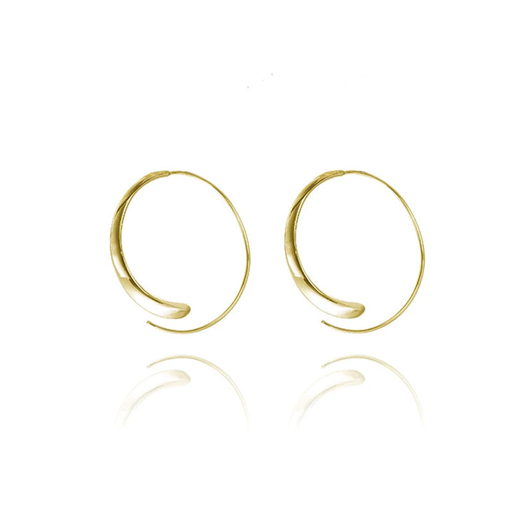 Large Curved Hoop Earrings