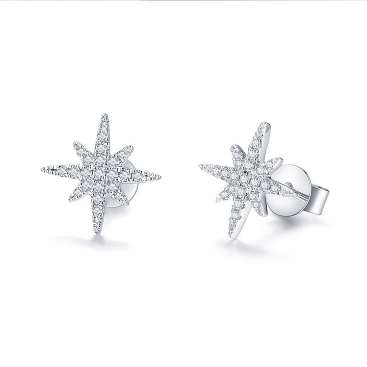 North Star Pavé Moissanite Stud Earrings