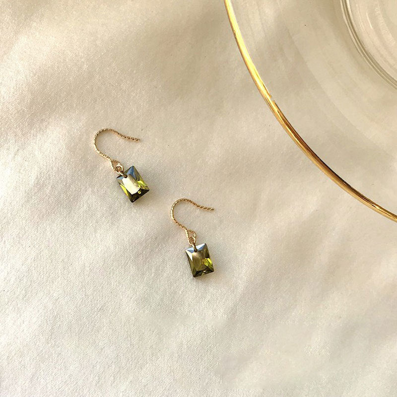 S925 Sterling Silver Green Zirconia Earrings