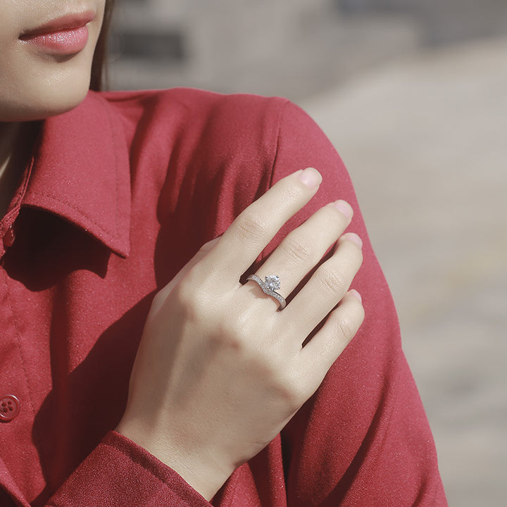 Celestial V-Chevron Moissanite Ring