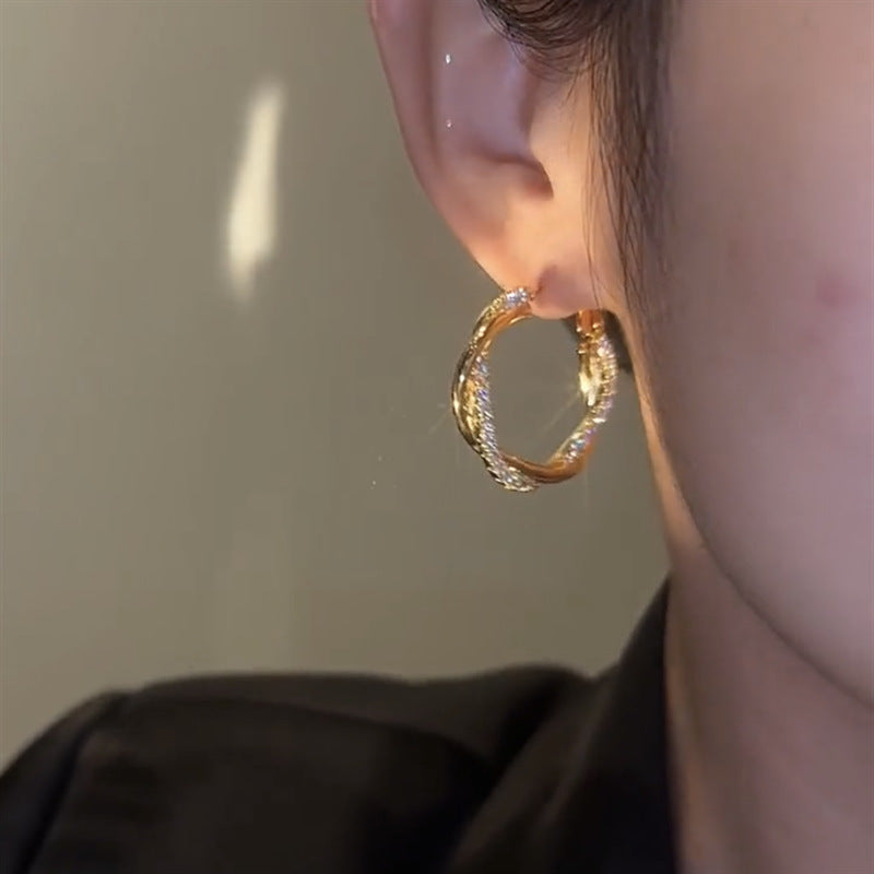 Wrapped Zirconia Hoop Earrings