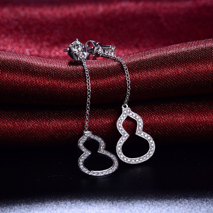 Double-Gourd Moissanite Drop Earrings