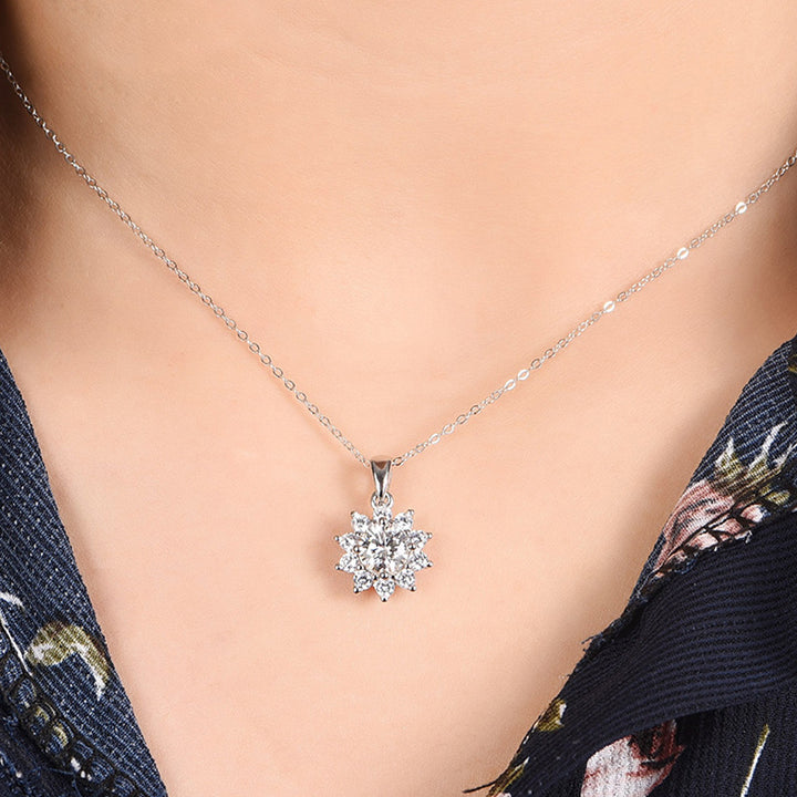 Snowflake Bloom Moissanite Pendant Necklace