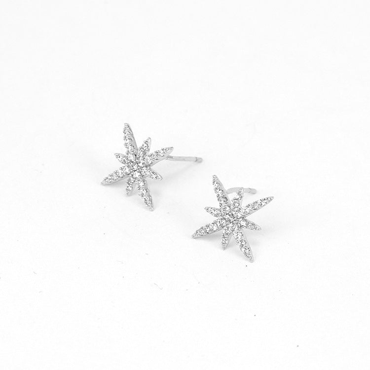 North Star Pavé Moissanite Stud Earrings