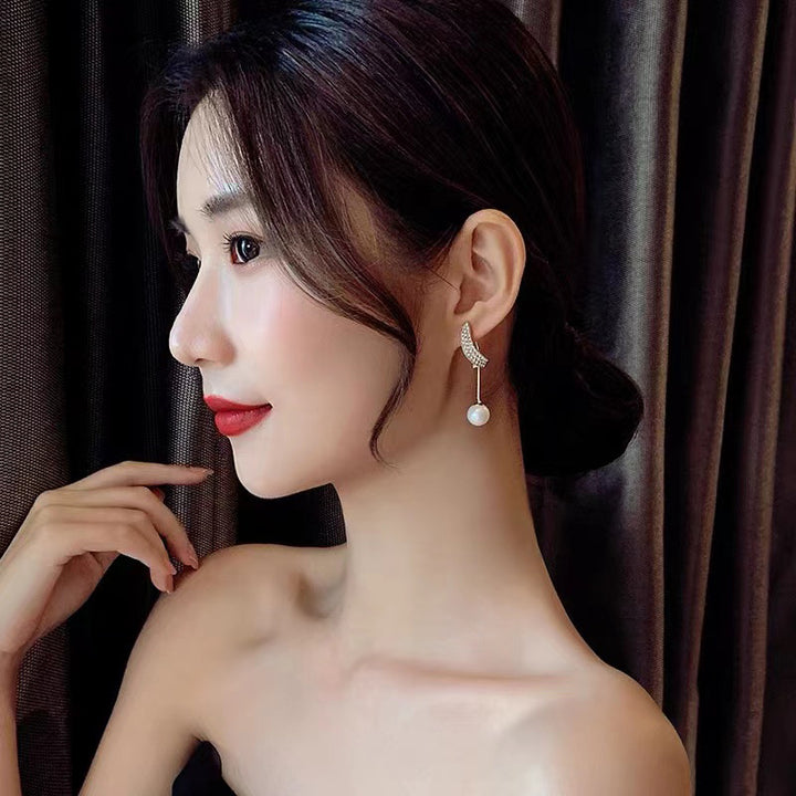Crystal Erin Pearl Drop Earrings