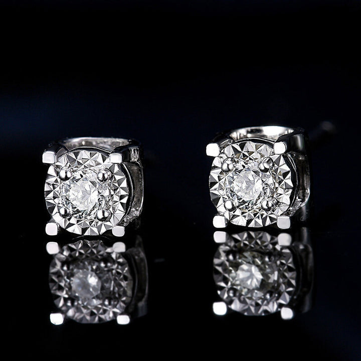 Classic Four-Prong Moissanite Stud Earrings