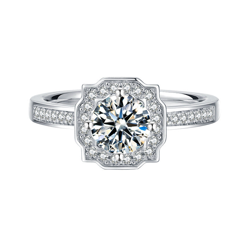Petal Halo Moissanite Ring
