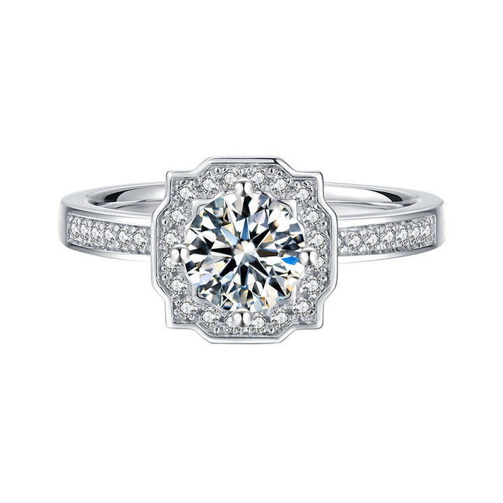 Petal Halo Moissanite Ring