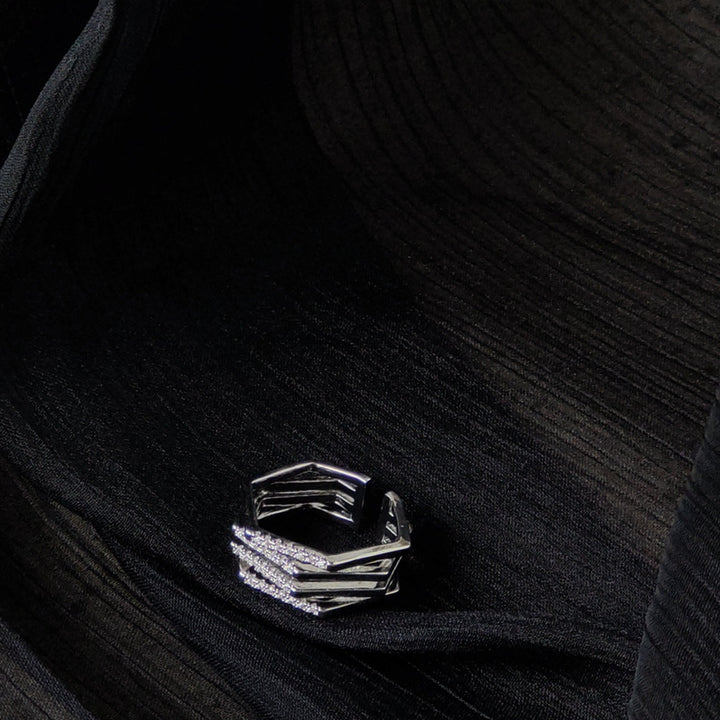 Zircon Hexagon Adjustable Ring