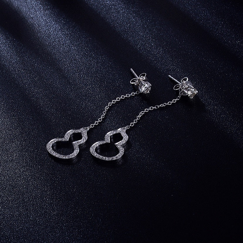 Double-Gourd Moissanite Drop Earrings