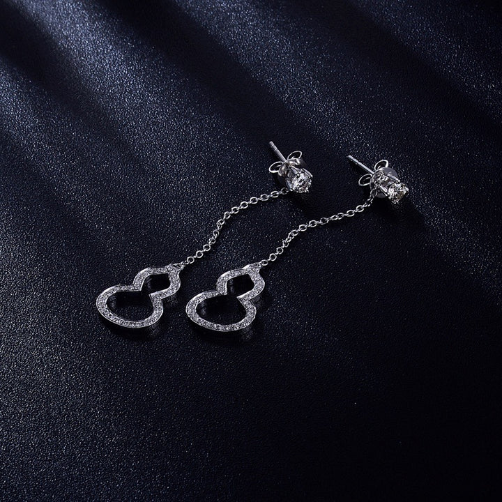 Double-Gourd Moissanite Drop Earrings