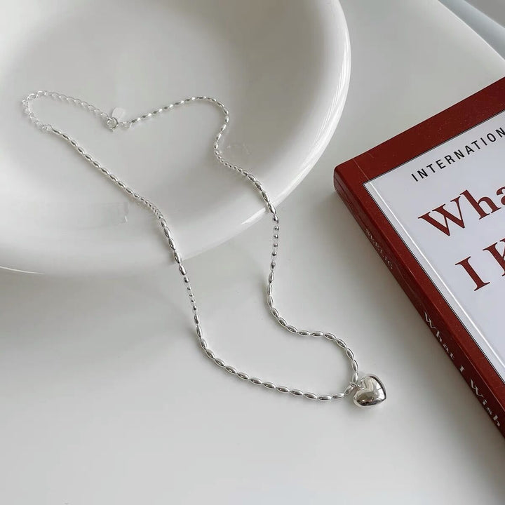 love heart 925 silver necklace