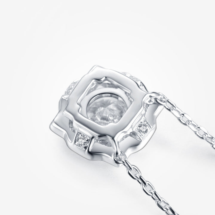 Ornate Square-Frame Moissanite Necklace